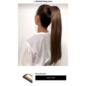 18’ NWT Clip in Ponytail Straight Dark Brown Excellent Quality